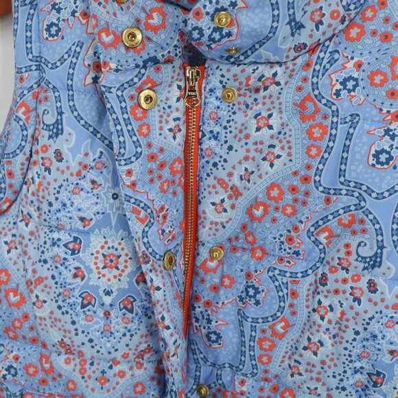 Gretchen Scott The Puffer Vest Pleasantly Paisley Imari Blue Zip Front S - Picture 6 of 8